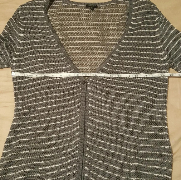 Talbots gray knit long cardigan - Picture 4 of 6